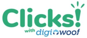 Clicks! by digiwoof logo