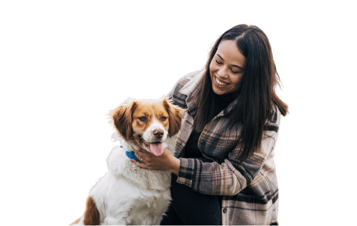 woman with a dog for the volunteer page